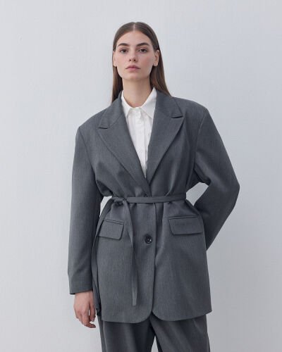 Oversize Dad Blazer Ceket Antrasit 
