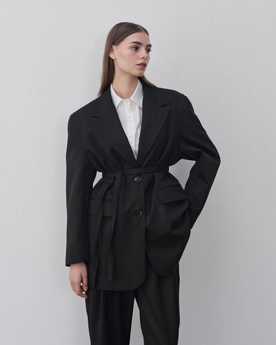 Oversize Dad Blazer Ceket Siyah 