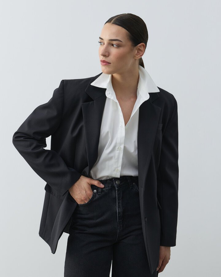Oversize New Blazer Ceket Siyah