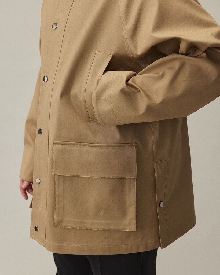 Erkek Oversize Salaş Cepli Parka Bej