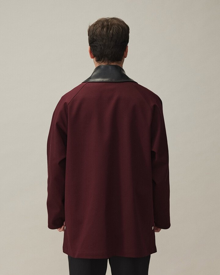 Erkek Oversize Salaş Cepli Parka Bordo