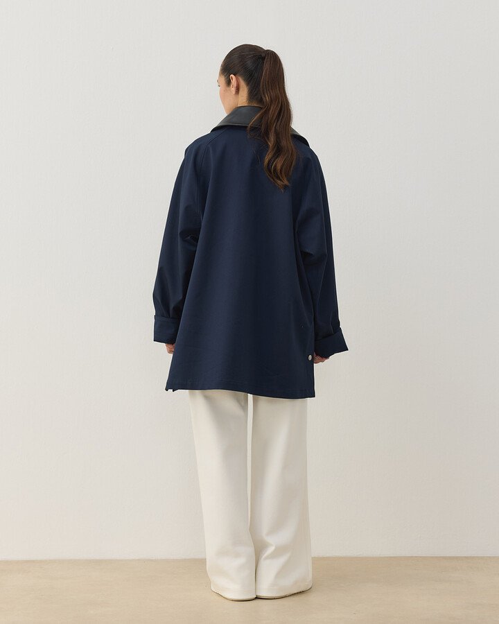 Oversize Salaş Cepli Parka Lacivert