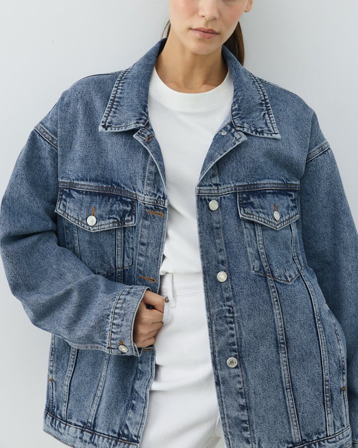 Oversize Unisex Jean Ceket Açık Mavi - Aybikestil (1)