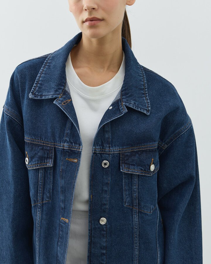 Oversize Unisex Jean Ceket Mavi - Aybikestil (1)