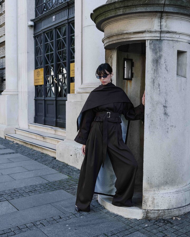 Paper Gabardin Atkılı Mini Trençkot Kahverengi - Aybikestil (1)