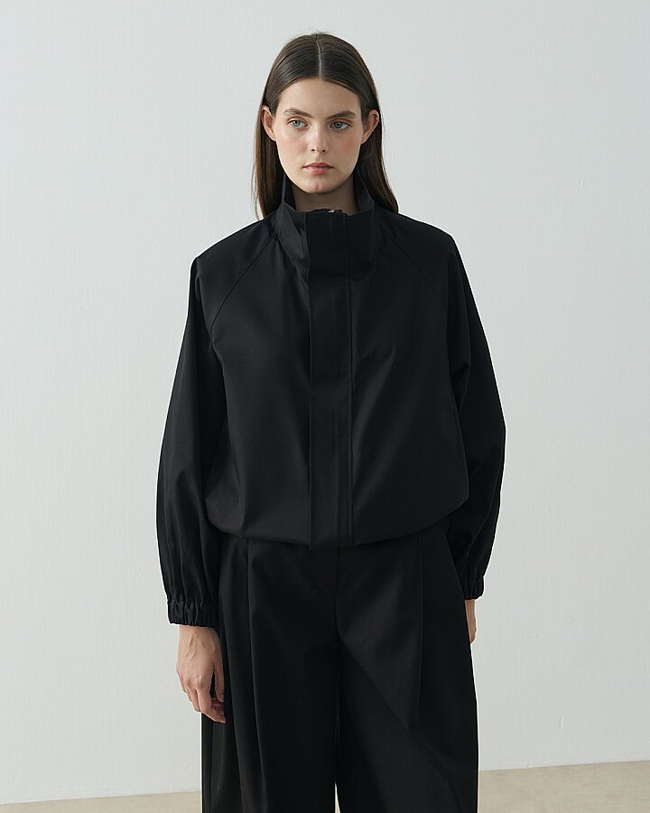 Paper Gabardin Bomber Ceket Siyah - (1)