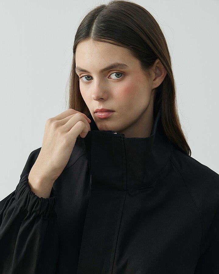 Paper Gabardin Bomber Ceket Siyah - (1)