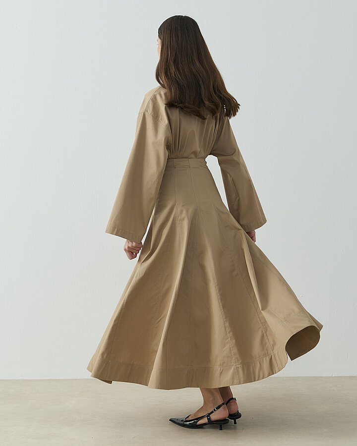 Paper Gabardin Çok Parçalı Pervazlı Etek Camel - Aybikestil (1)