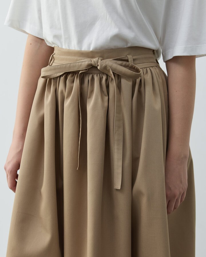 Paper Gabardin Glory Büzgülü Balon Etek Camel - Aybikestil (1)