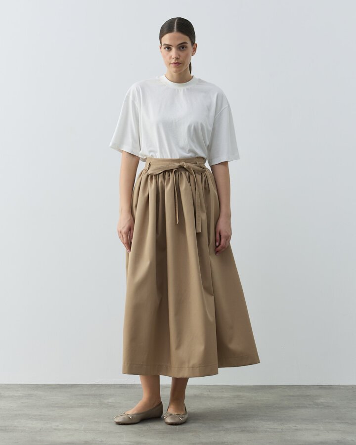 Paper Gabardin Glory Büzgülü Balon Etek Camel - Aybikestil (1)