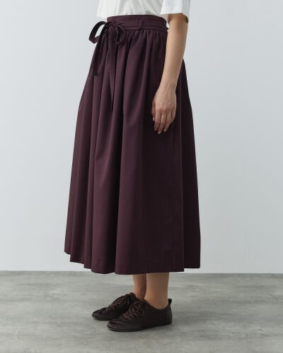 Paper Gabardin Glory Büzgülü Balon Etek Mürdüm 