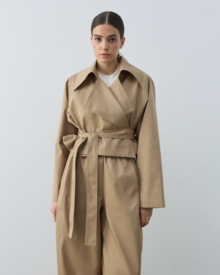 Paper Gabardin Mini Trençkot Camel - Aybikestil (1)