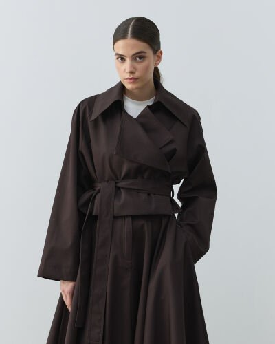 Paper Gabardin Mini Trençkot Kahve 