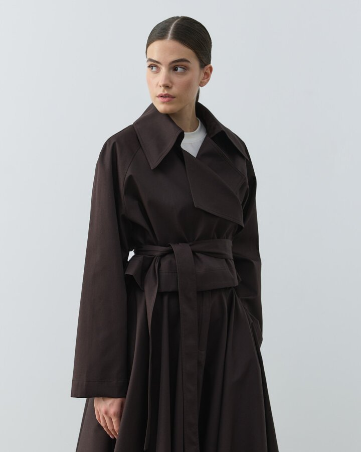 Paper Gabardin Mini Trençkot Kahve - Aybikestil (1)