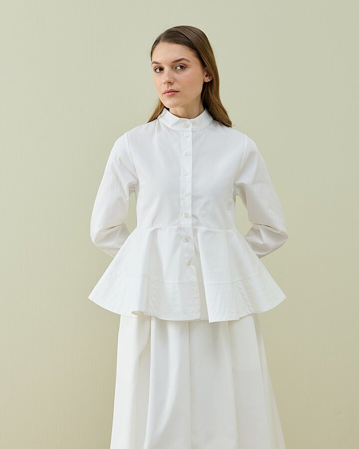 Paper Gabardin Nervürlü Kuplu Font Gömlek Ekru - Aybikestil