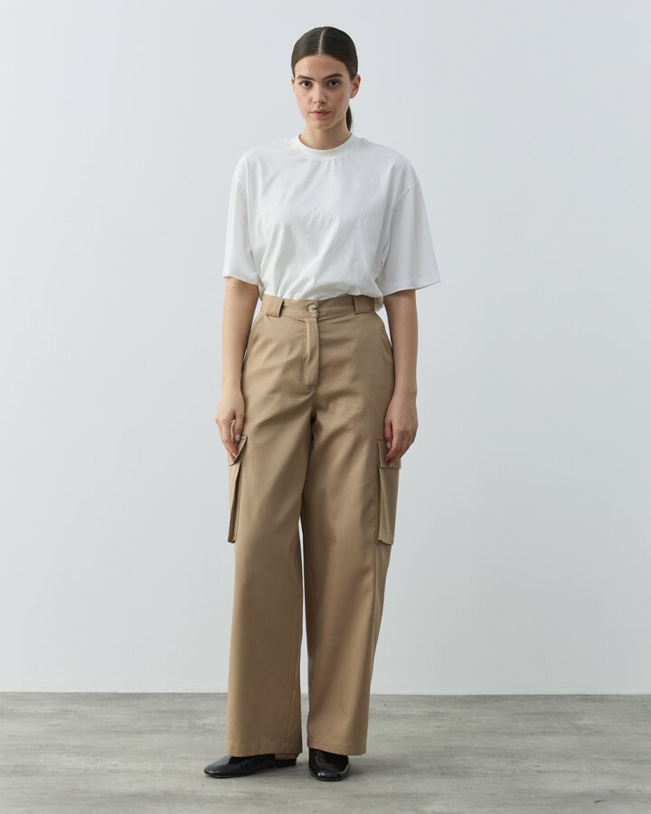 Paper Gabardin Safari Balon Fit Cepli Pantolon Camel - Aybikestil (1)