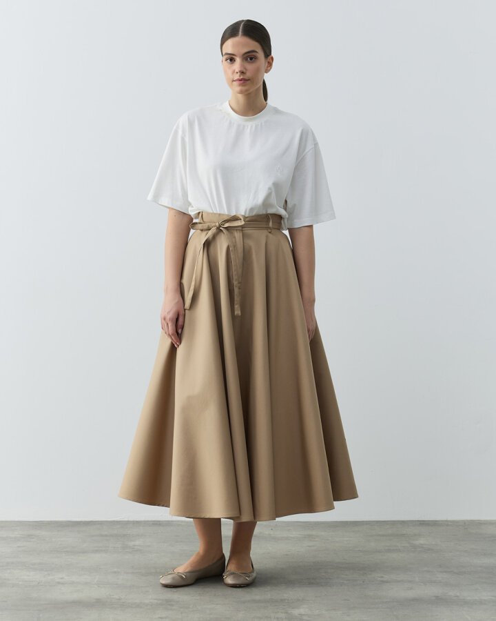 Paper Gabardin Tam Kloş Önü Patlı Etek Camel - Aybikestil (1)