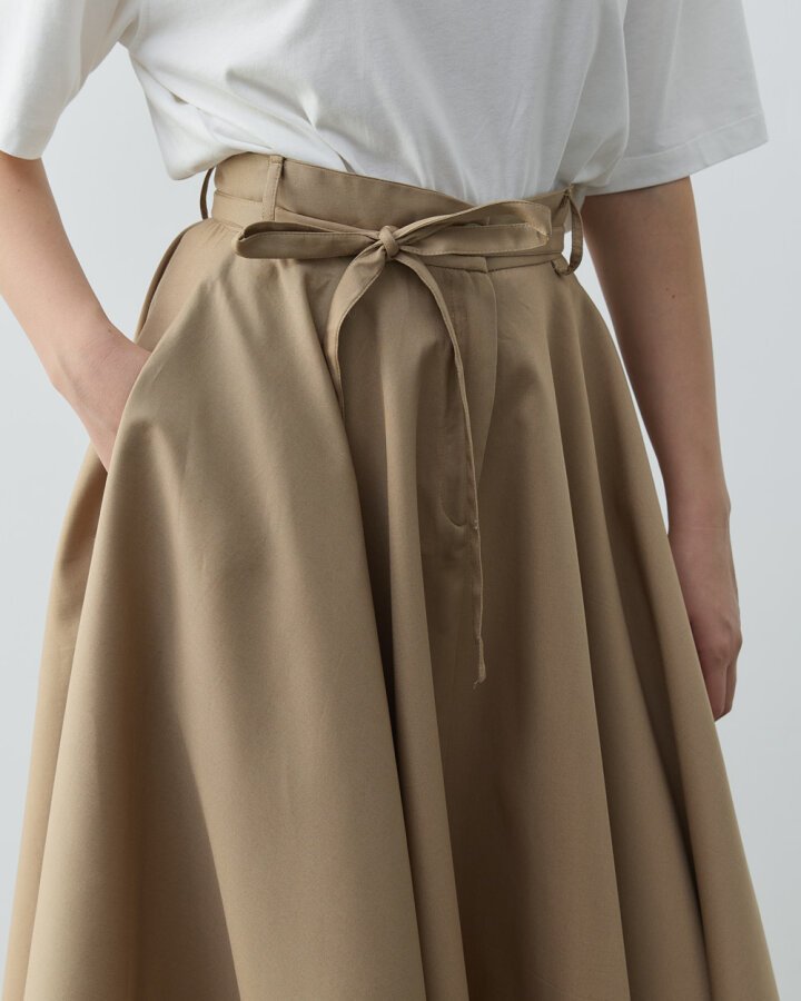 Paper Gabardin Tam Kloş Önü Patlı Etek Camel - Aybikestil (1)