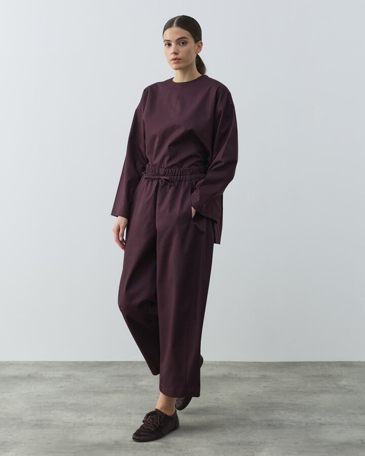 Paper Gabardin Yanı Ekli Ekstra Barrel Fit Pantolon Mürdüm - Aybikestil (1)