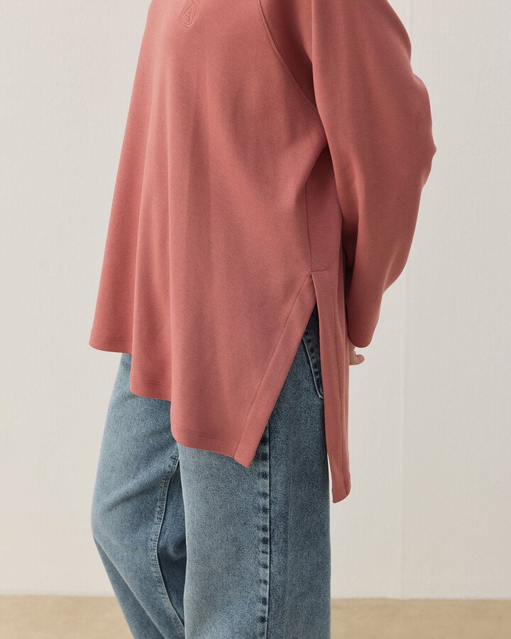 Penye İnterlok Relax Bluz Blush Pembe
