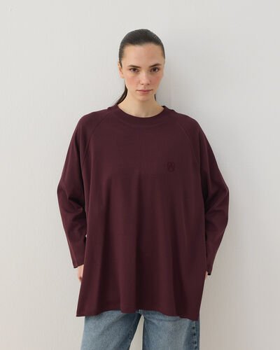 Penye İnterlok Relax Bluz Bordo 