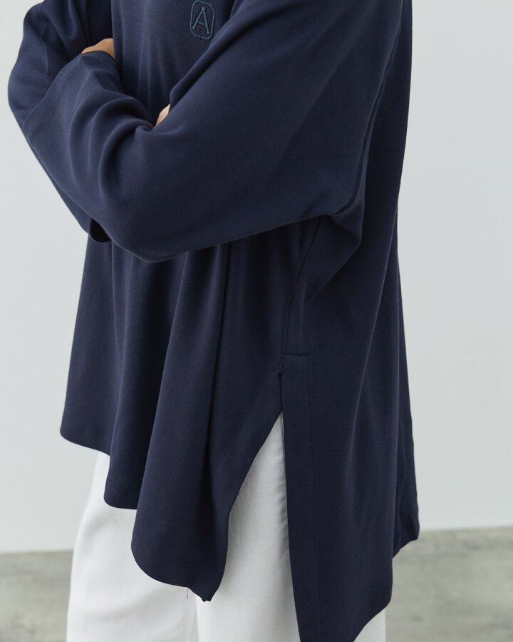 Penye İnterlok Relax Bluz Lacivert - Aybikestil (1)