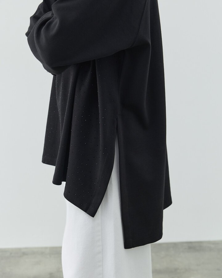 Penye İnterlok Relax Bluz Siyah - Aybikestil (1)