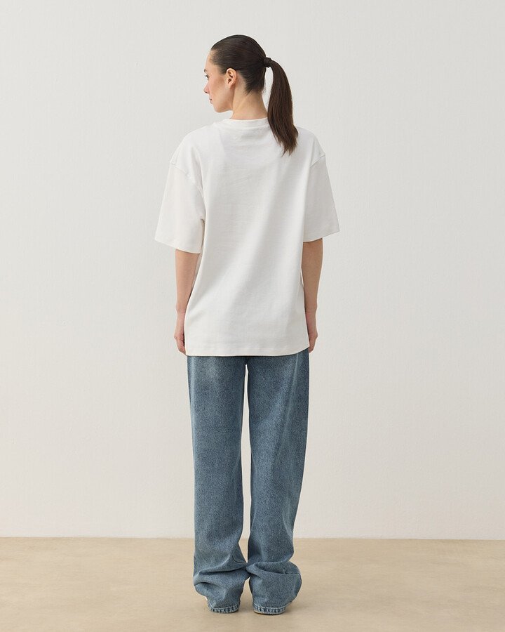 Penye İnterlok Smart Tshirt Ekru