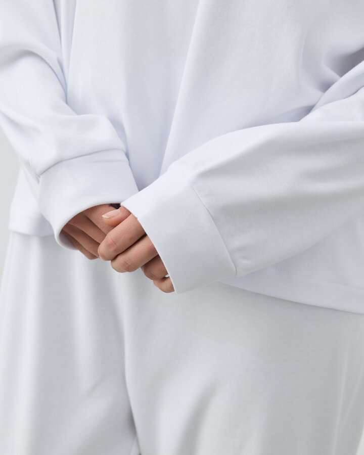 Penye Jogger Pijama Takımı Beyaz - Aybikestil (1)