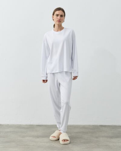 Penye Jogger Pijama Takımı Beyaz 
