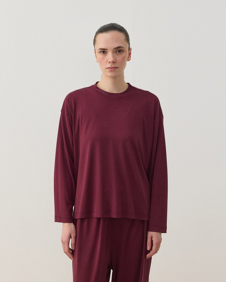 İnce Modal Jogger Pijama Takımı Bordo