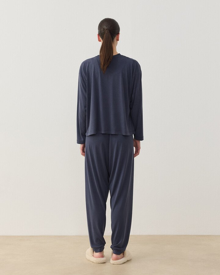 İnce Modal Jogger Pijama Takımı Füme