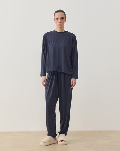İnce Modal Jogger Pijama Takımı Füme 