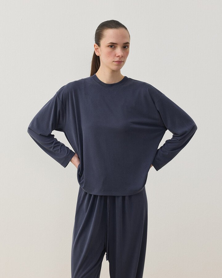 İnce Modal Jogger Pijama Takımı Füme