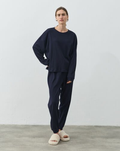 Penye Jogger Pijama Takımı Lacivert 