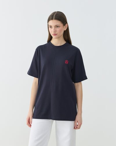 Pike Basic Detaylı Tshirt Lacivert 