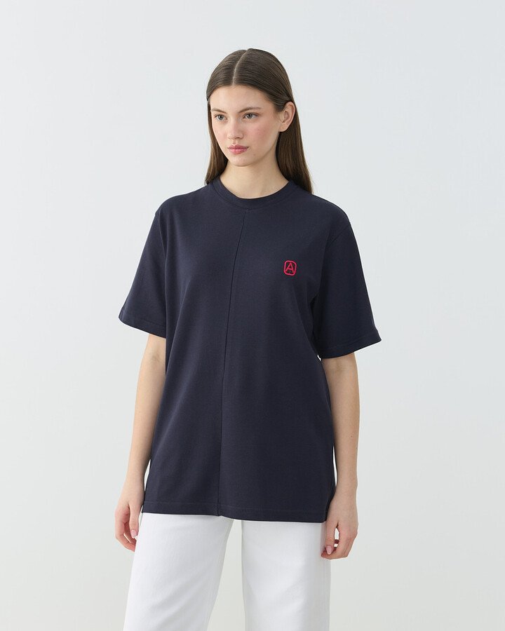 Pike Basic Detaylı Tshirt Lacivert