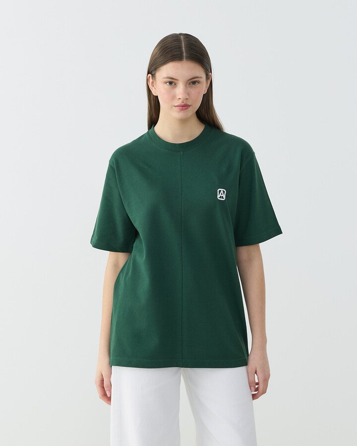 Pike Basic Detaylı Tshirt Yeşil