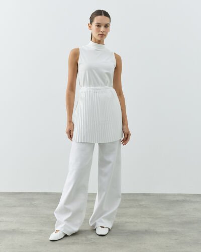 Pilise Fonksiyonel İçlik Etek Ekru - Aybikestil (1)