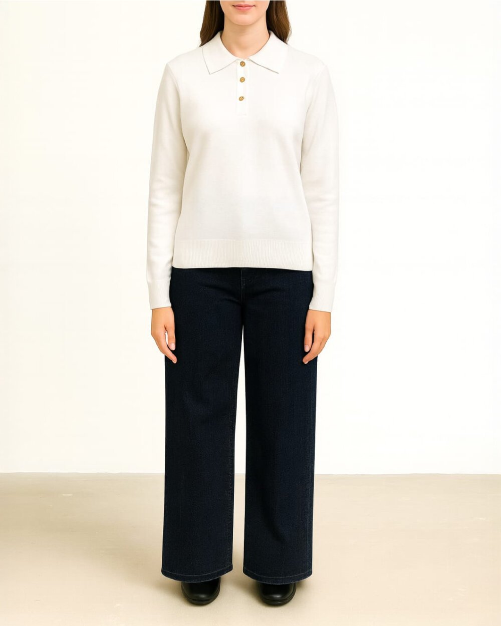 Polo Yaka Kazak Ekru - Aybikestil