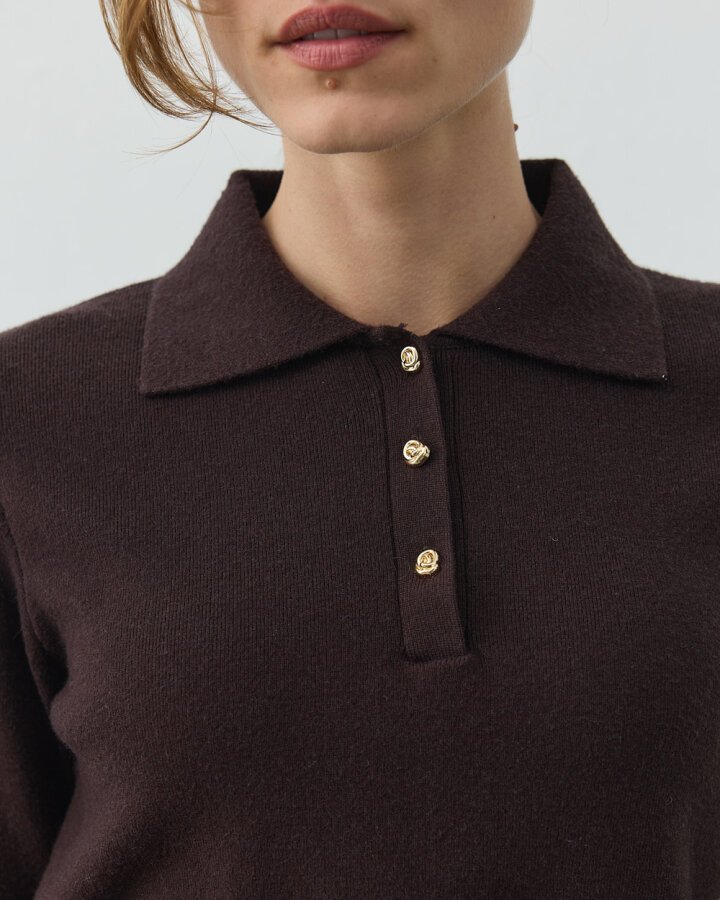 Polo Yaka Kazak Kahverengi - Aybikestil (1)