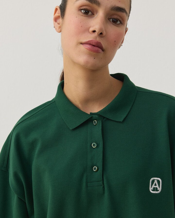 Polo Yaka Uzun Kollu Tshirt Yeşil