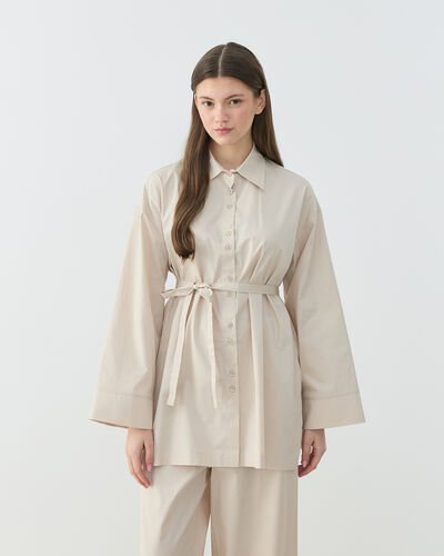 Culotte Pantolon Gömlek Takım Bej - Aybikestil (1)