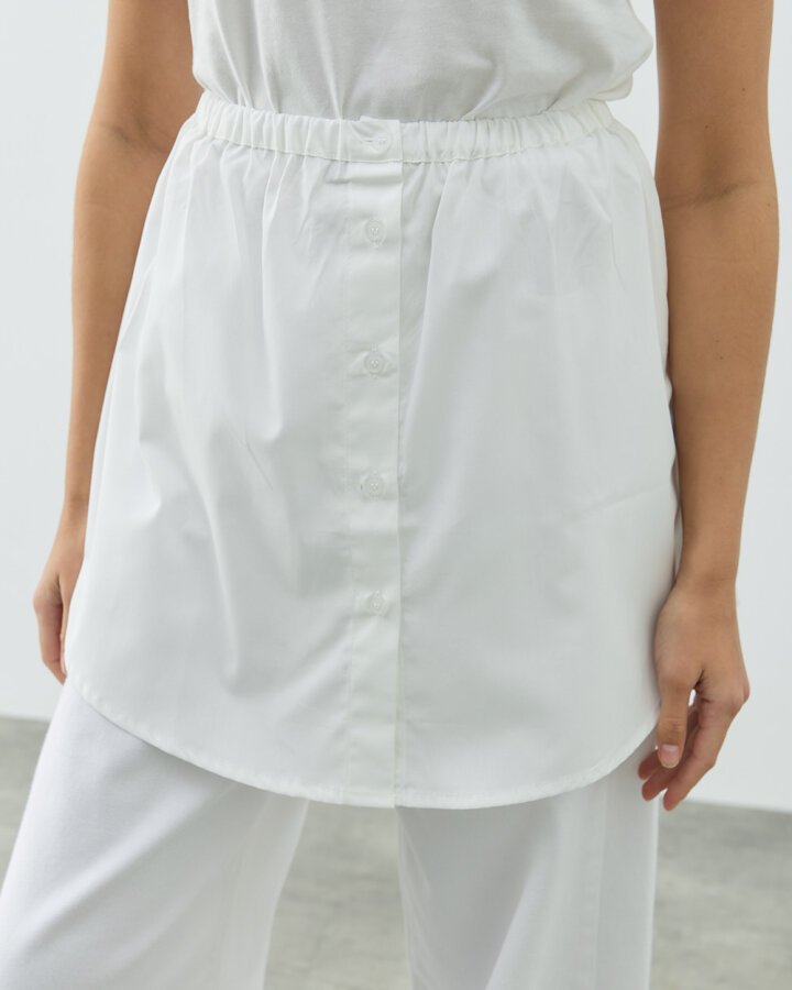 Poplin Fonksiyonel Gömlek İçlik Etek Ekru - Aybikestil