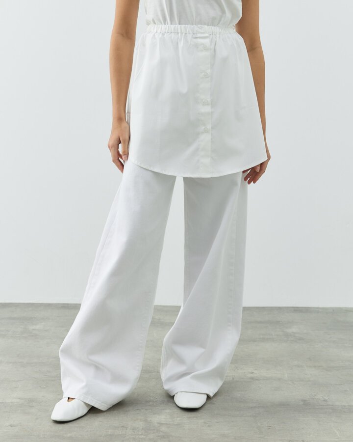 Poplin Fonksiyonel Gömlek İçlik Etek Ekru - Aybikestil (1)