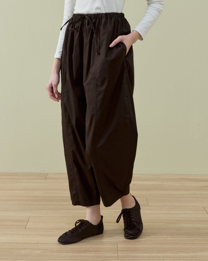 Poplin Loose Fit Önü Dikişli Pantolon Kahve - Aybikestil