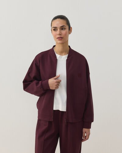 Premium Doubleface Crop Bomber Ceket Mürdüm 