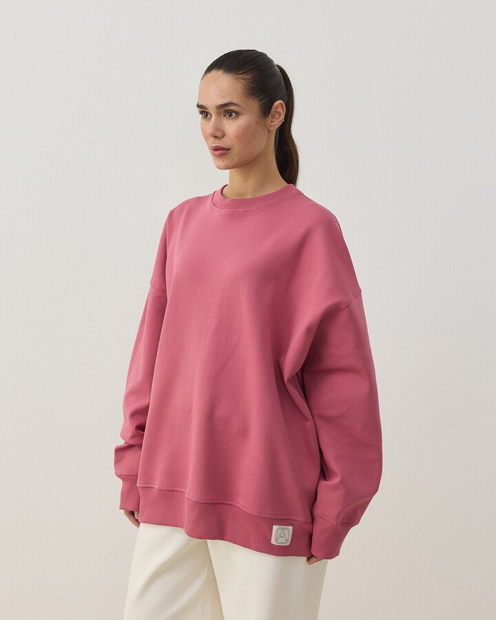 Premium Doubleface Oversize Sweat Pembe