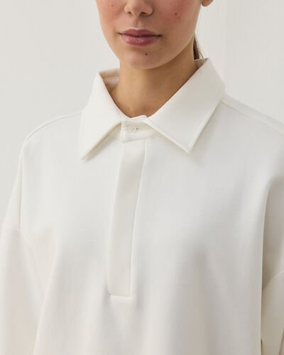 Premium Doubleface Polo Yaka Sweat Ekru - Aybikestil (1)