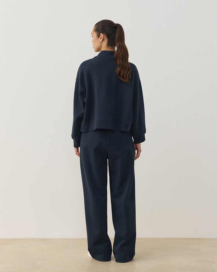 Premium Doubleface Straight Fit Nervürlü Eşofman Altı Lacivert